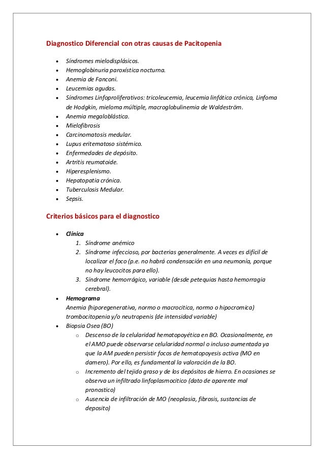 aplasia medular y embarazo